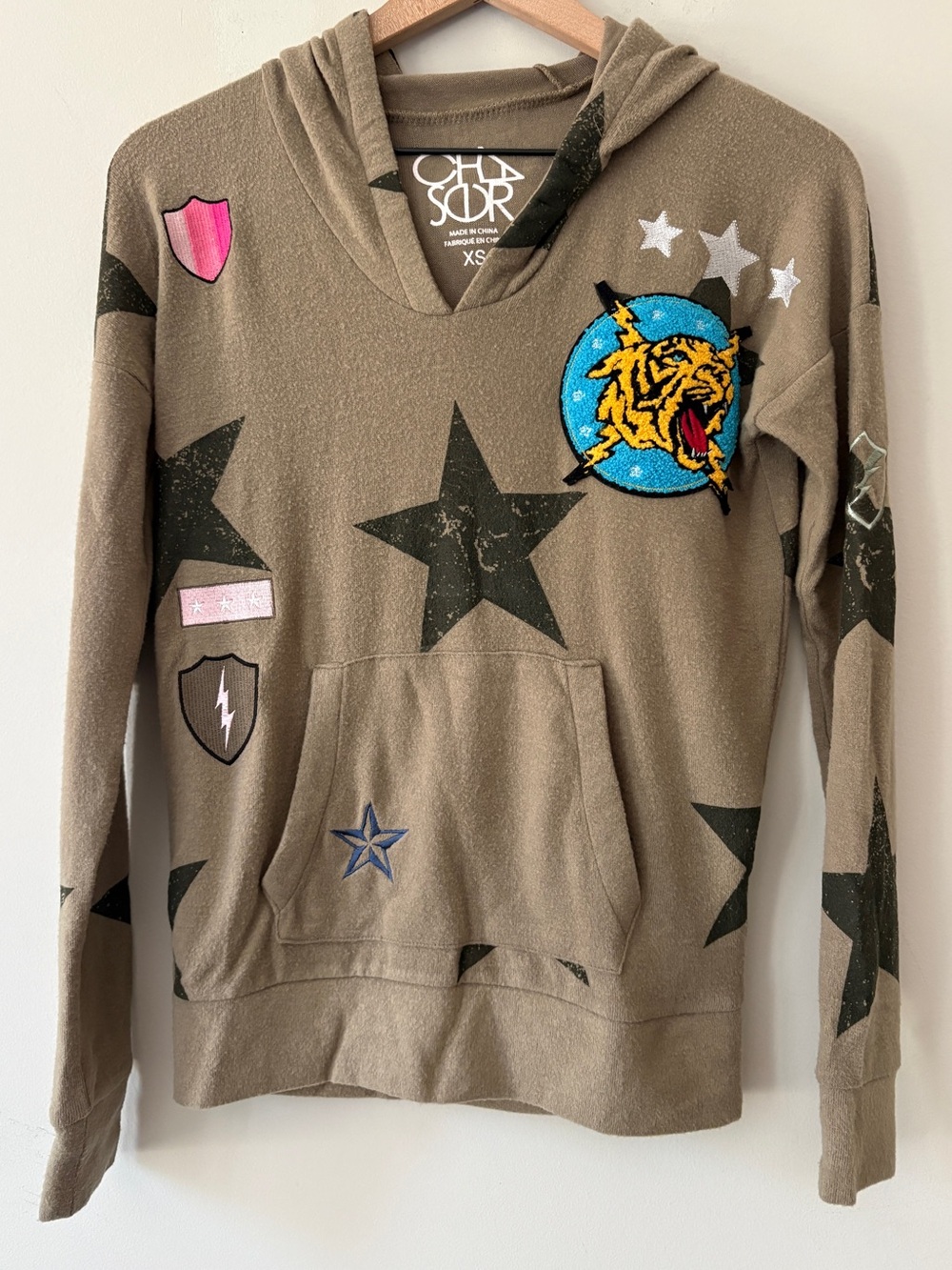Chaser Star Patch Hoodie in Earth